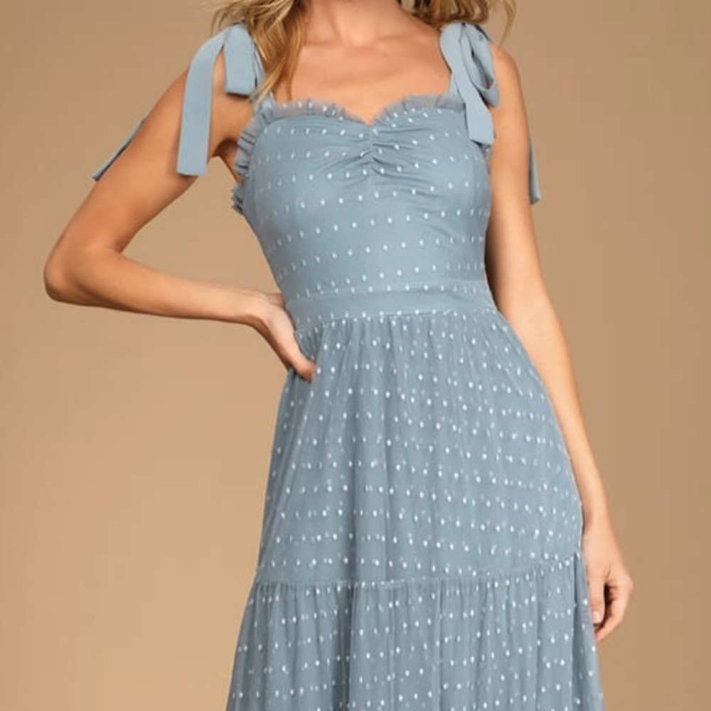 Dusty blue maxi dress